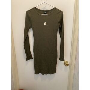 Wild Fable Green with Daisy Scoop Neck Dress Size S